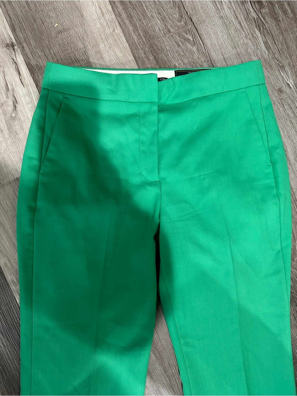 J.Crew Green Italian Wool Blend Tailored Straight Leg Pants Women’s Size 8 - Picture 4 of 10
